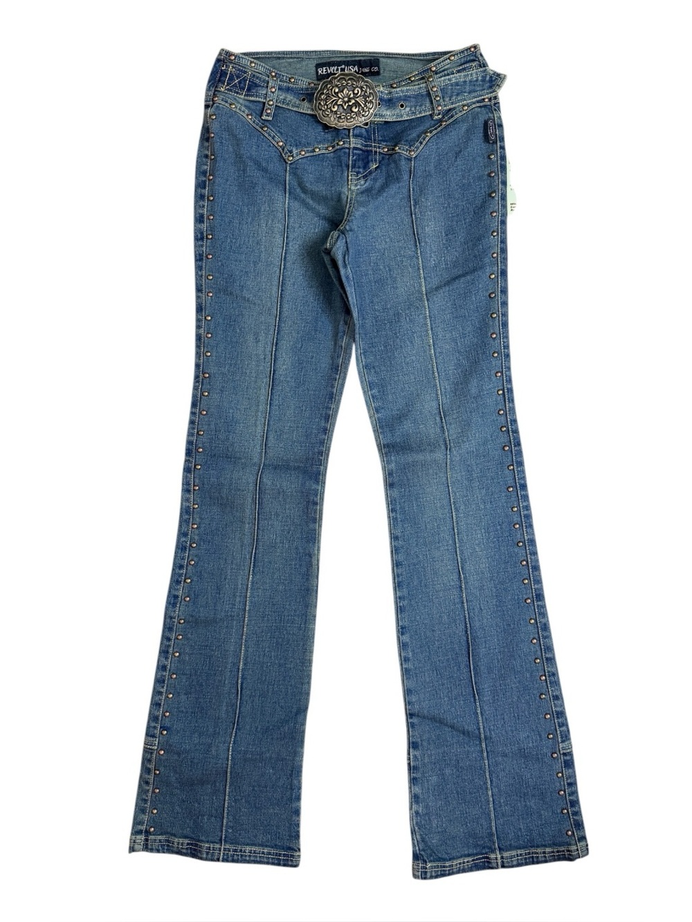 Revolt Buckled flare jeans
